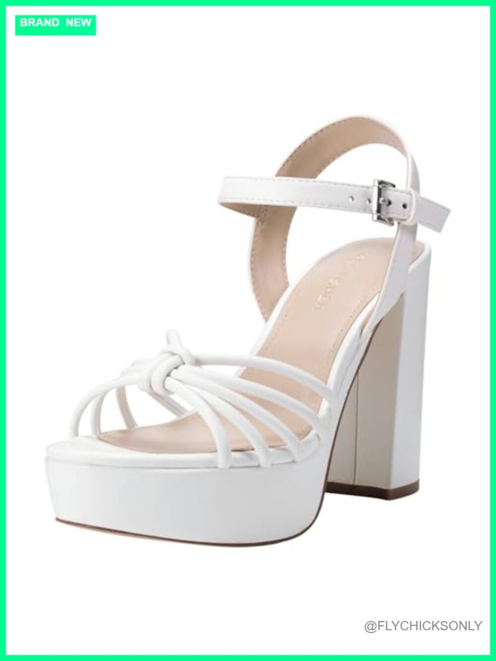 Marc Fisher Dessa Faux Leather Block Heel Ankle Strap Dress Sandals